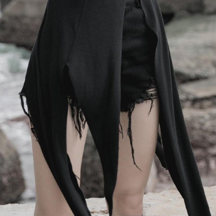 Women's Gothic Stand Collar Cutout Irregular Ham Dresses