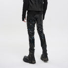 PT197 Men's Punk Patent Leather Chain Pants