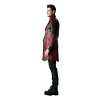 Men's Punk Studded Faux Leather Zipper Jacket Red
