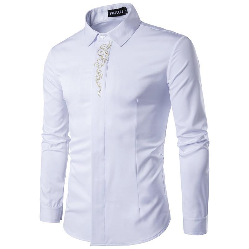 Floral Embroidered Slim Fit Shirt