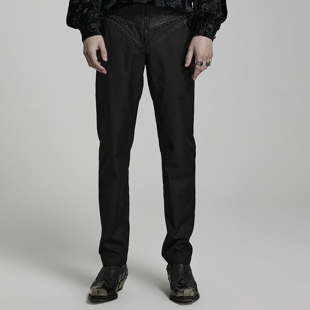 Men's Gothic High-waisted Zipper Suit Pants – Punk Design