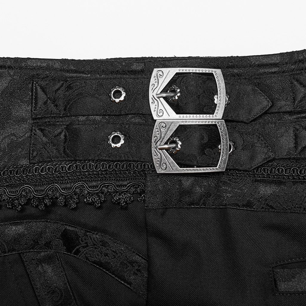 Punk Design Men's Gothic High-waisted Zipper Suit Pants
