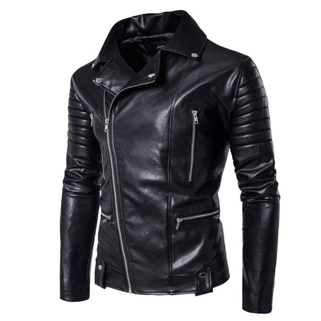 Men's Multi Zipper Faux Leather Moto Jacket