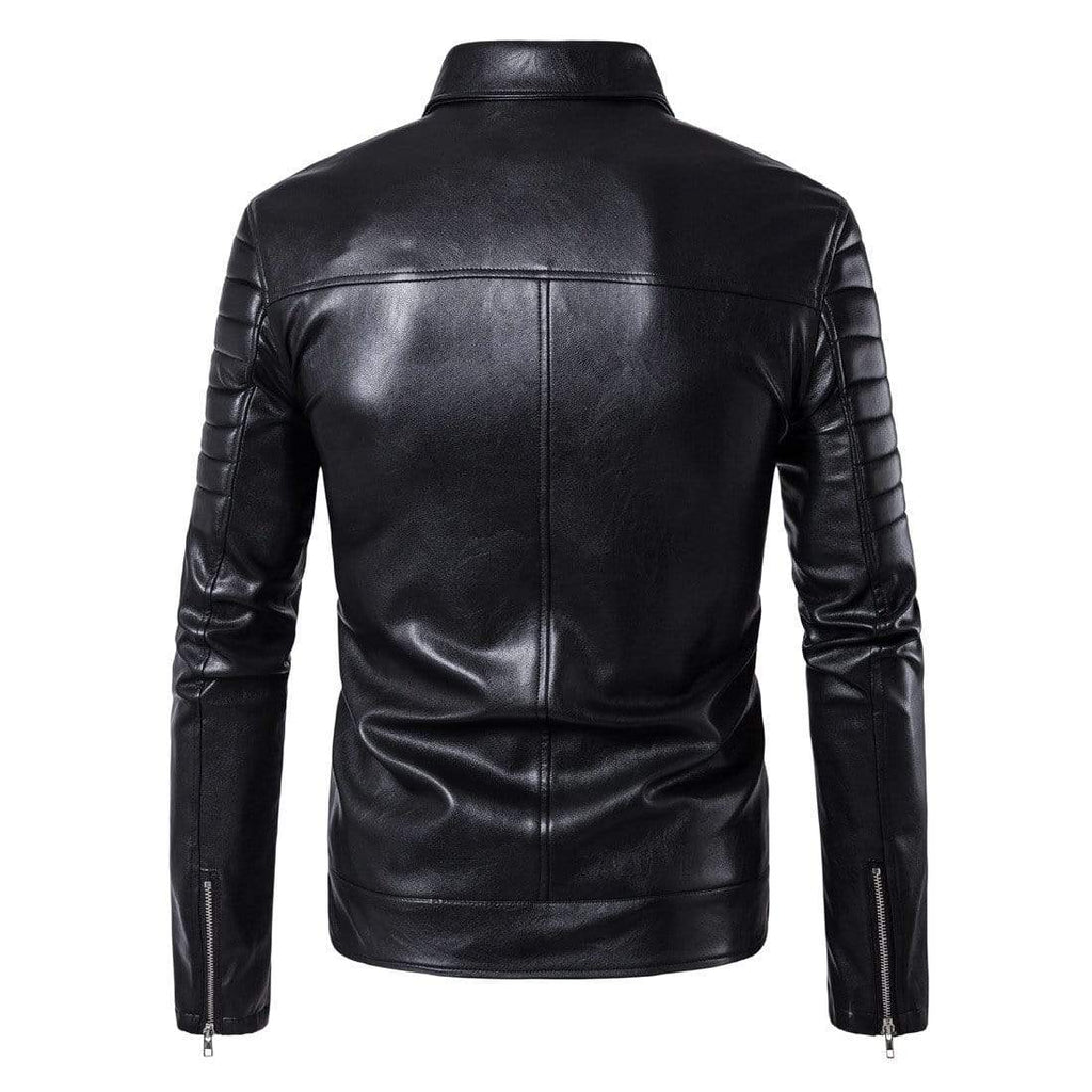 Men's Multi Zipper Faux Leather Moto Jacket