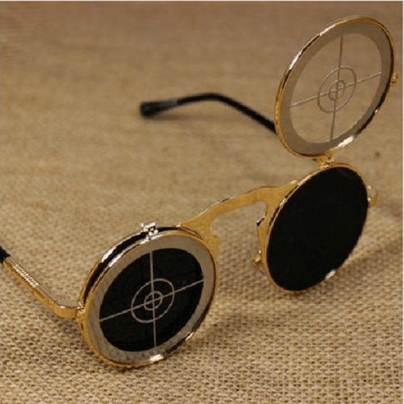 Steampunk Flip Up Bullseye Target Sunglasses Punk Design