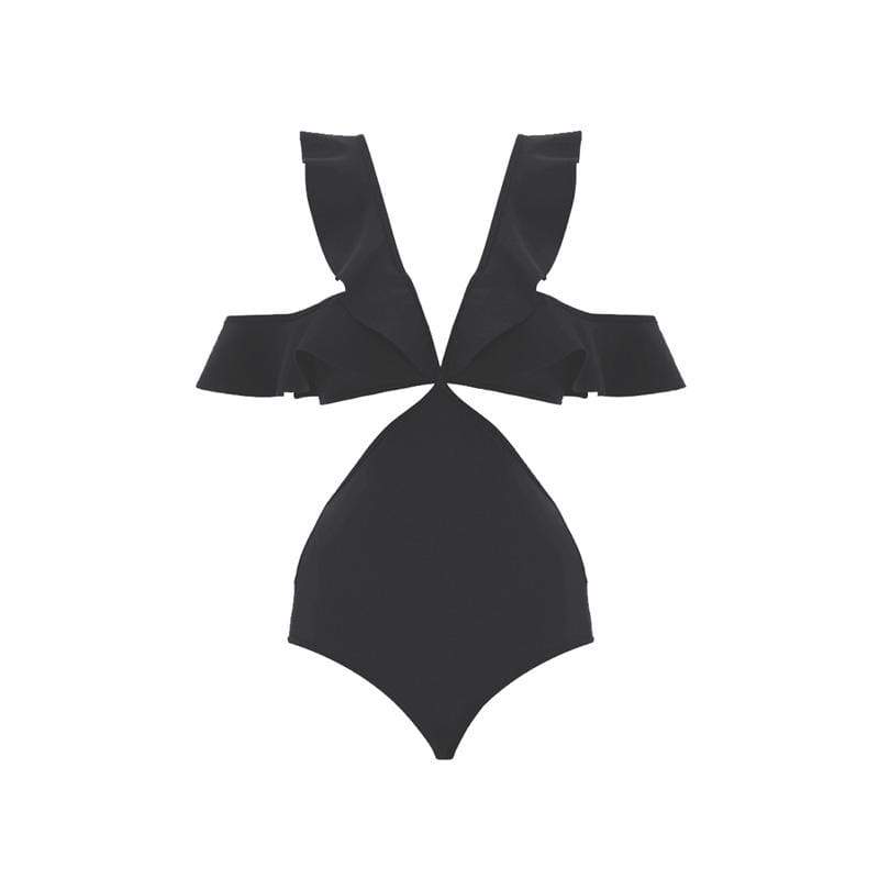 Women's Flounce Cutout One Piece Swimwear