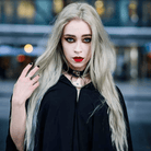 Gargantilla Punk negra para mujer con junta tórica grande