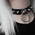Women's Punk PU Leather Choker With O-rings