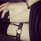 Women's Punk Rivet Heart PU Leather Leg Ring Garter