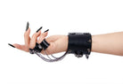 Men's Black Skull Metal Chain Gloves With Removable Finger Rings