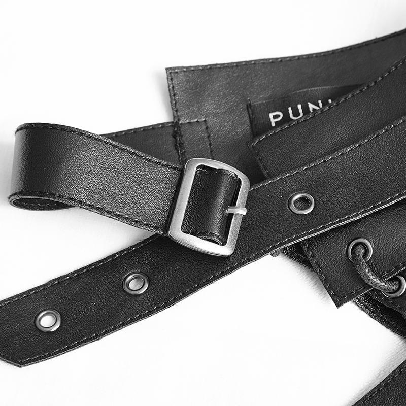 Men's Sloping Shoulder Straps Faux Leather Harness/Collar