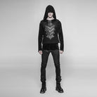 Punk-Weste mit Kunstlederdetails für Herren