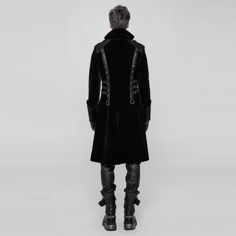 Men's Leather Embellished Leather Punk Coat – Punk Design