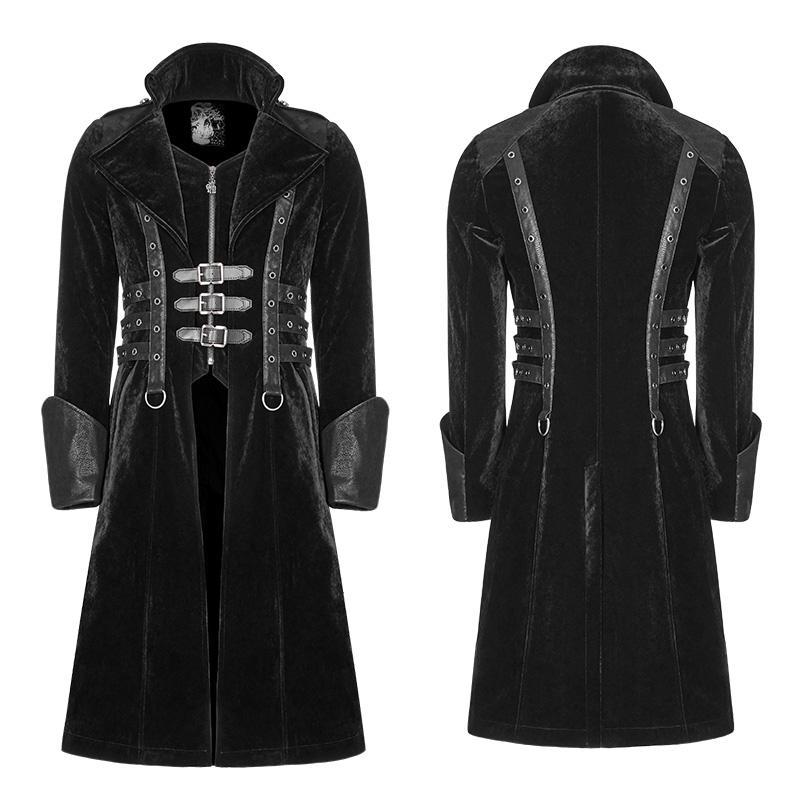 Men's Leather Embellished Leather Punk Coat – Punk Design