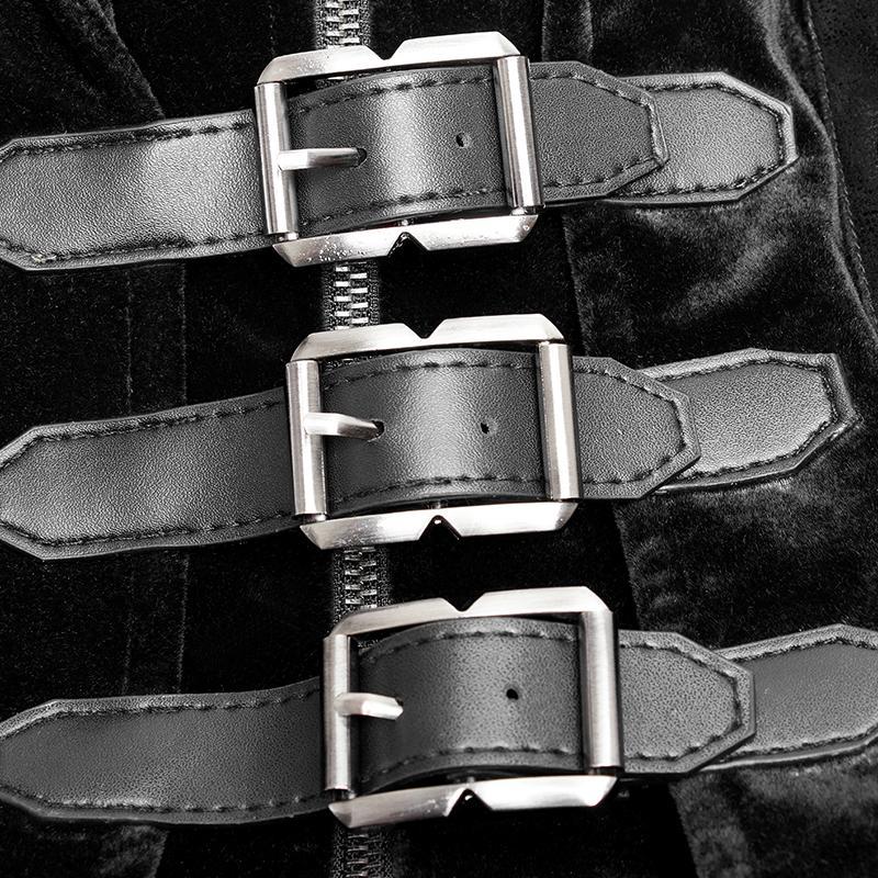 Men's Faux Leather Embellished Faux Leather Punk Coat