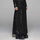 Men's Goth Floral Printed High-waisted Maxi Overskirt