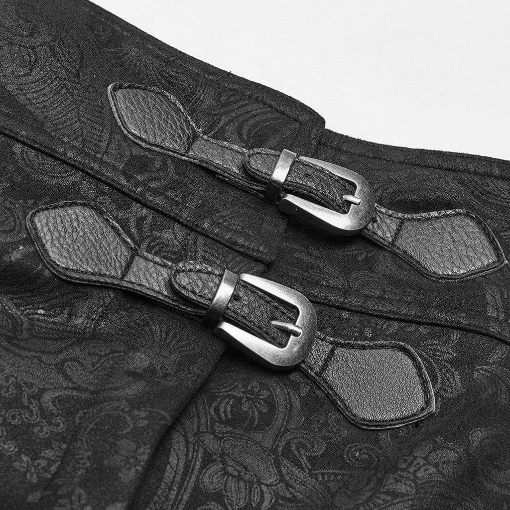 Men's Goth Floral Printed High-waisted Maxi Overskirt