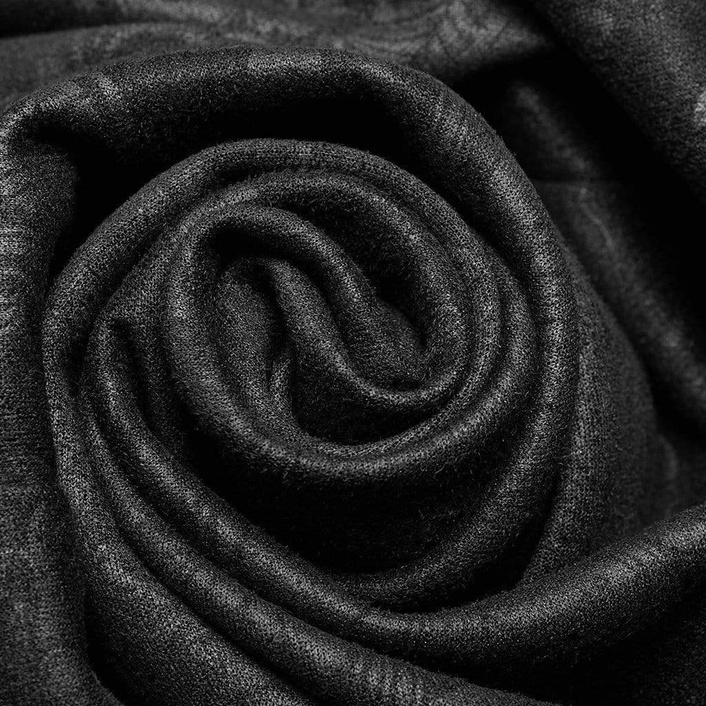 Men's Goth Floral Printed High-waisted Maxi Overskirt