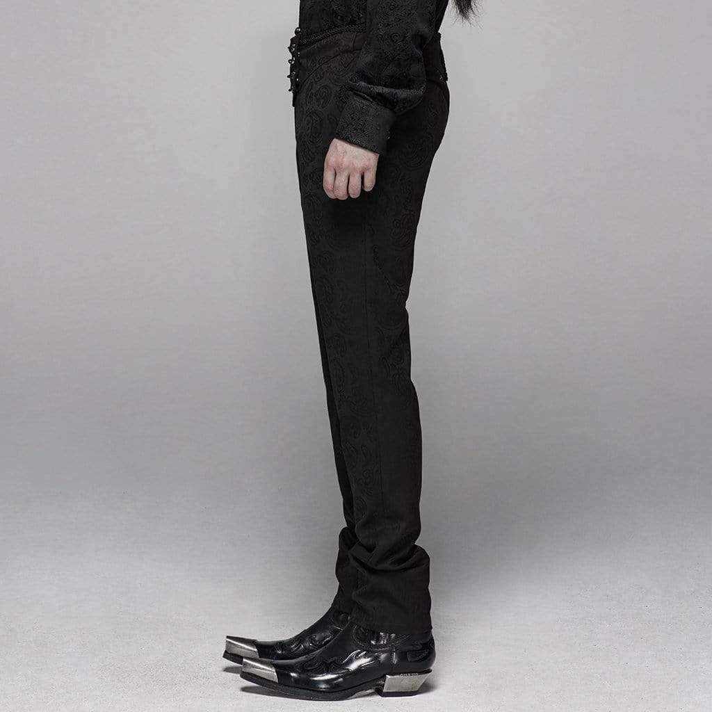 Men's Goth Front Zipper Jacquard Suit Pants – Punk Design