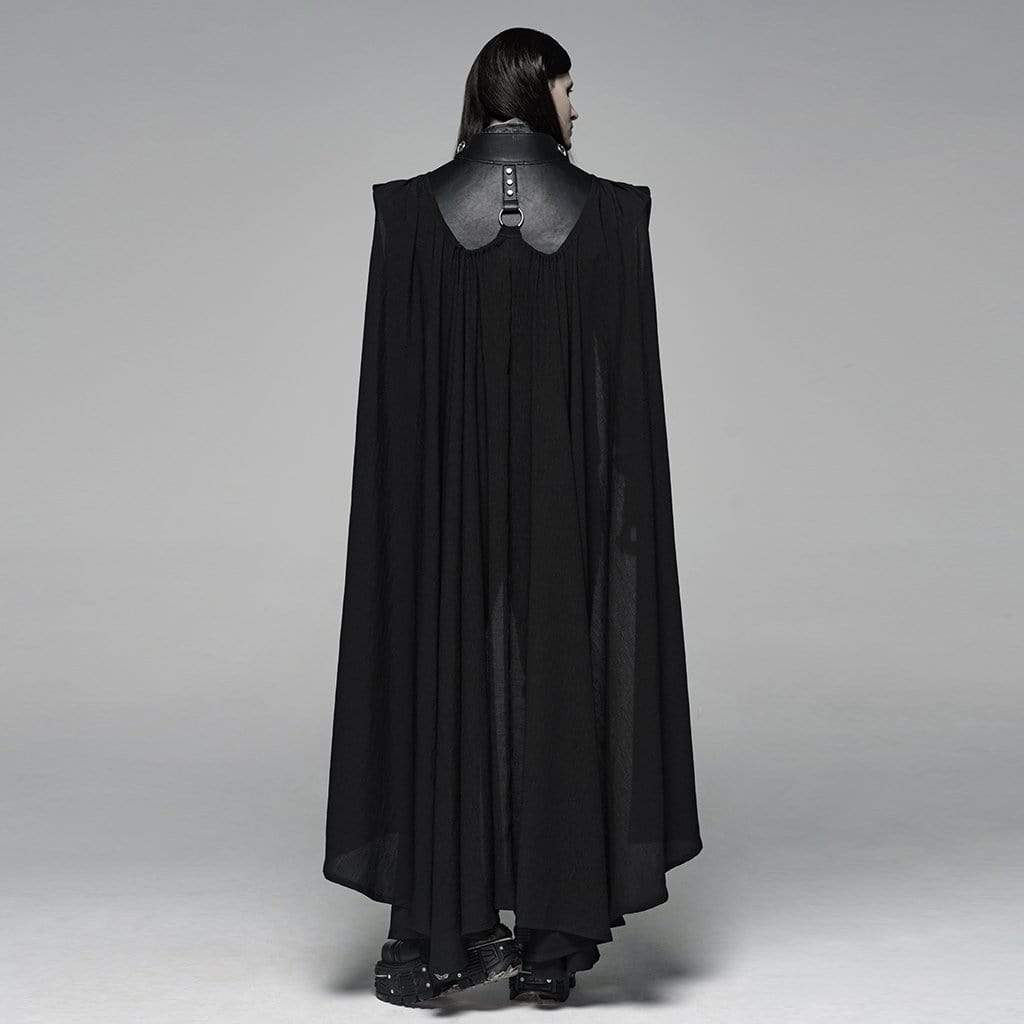 Men's Goth Military Style Long Cloak