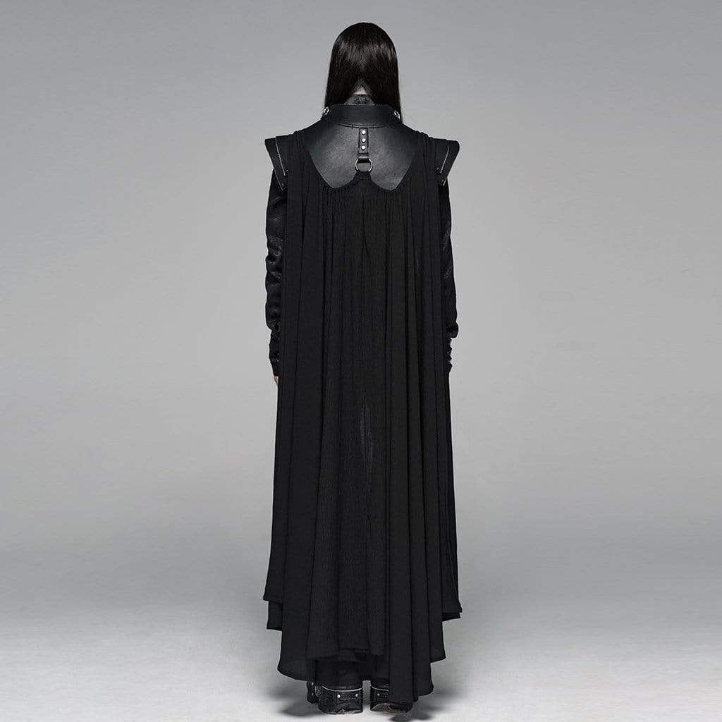 Men's Goth Military Style Long Cloak