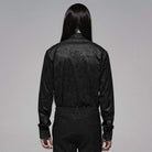 Men's Goth Stand Collar Floral Shirt