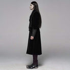 Men's Goth Victorian Front Zipper Floral Velvet Long Jacket