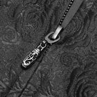 Men's Goth Victorian Front Zipper Floral Velvet Long Jacket