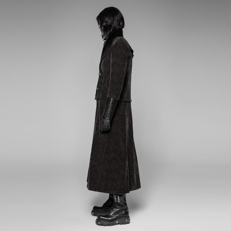 Men's Goth Vintage Corduroy Greatcoat
