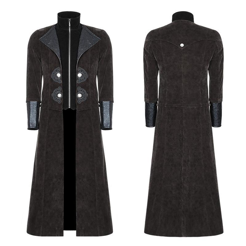 Men's Goth Vintage Corduroy Greatcoat