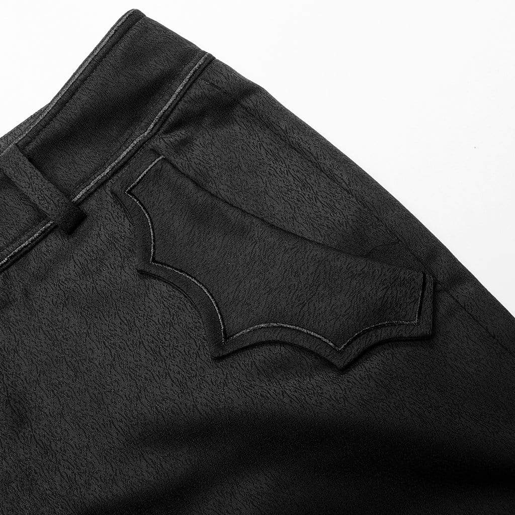 Men's Gothic Bat Packet Black Suit Pants