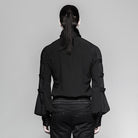 Men's Gothic Black Stripes Shirt With Necktie