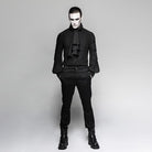 Men's Gothic Black Stripes Shirt With Necktie