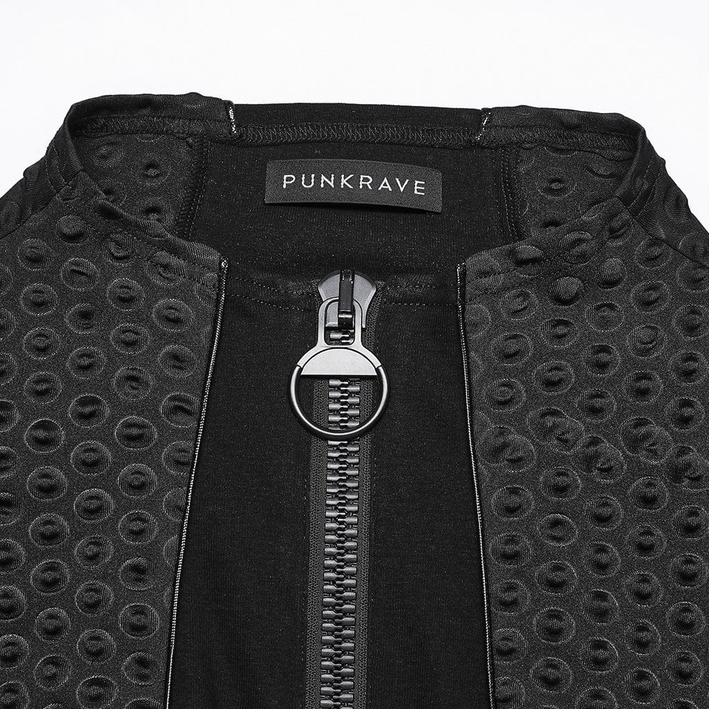 PUNK RAVE Men's Gothic Bubble Zipper Shirt