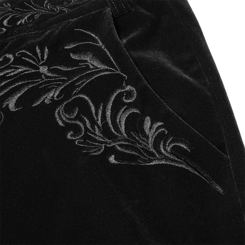 Men's Gothic Embroidered Straight Leg Pants