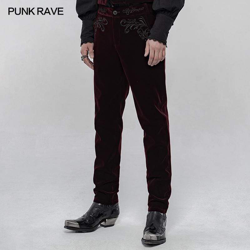 Men's Gothic Embroidered Straight Leg Pants