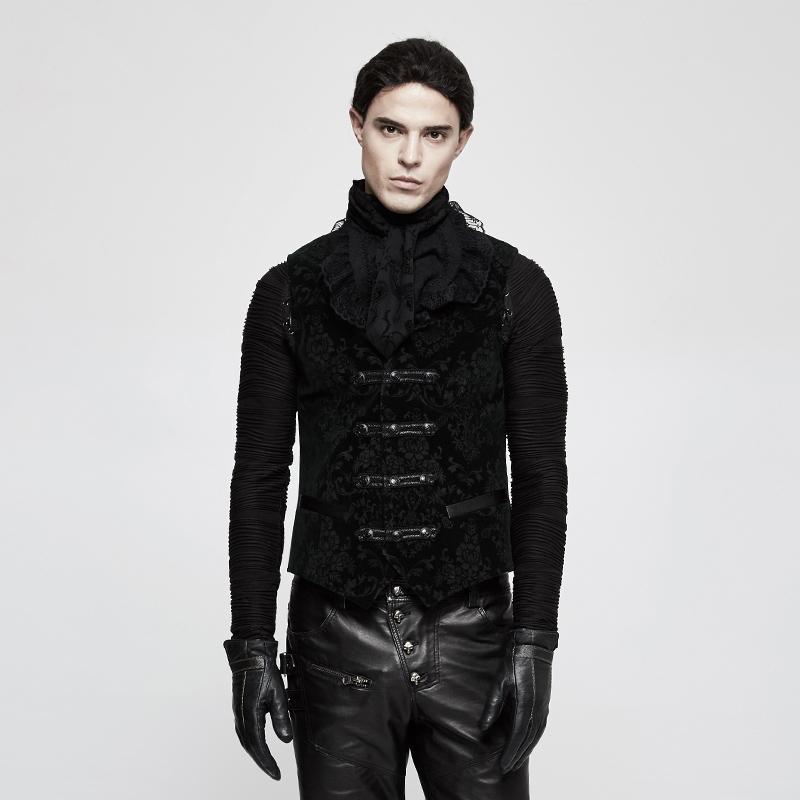 Men's Gothic Floral Jacquard Vest