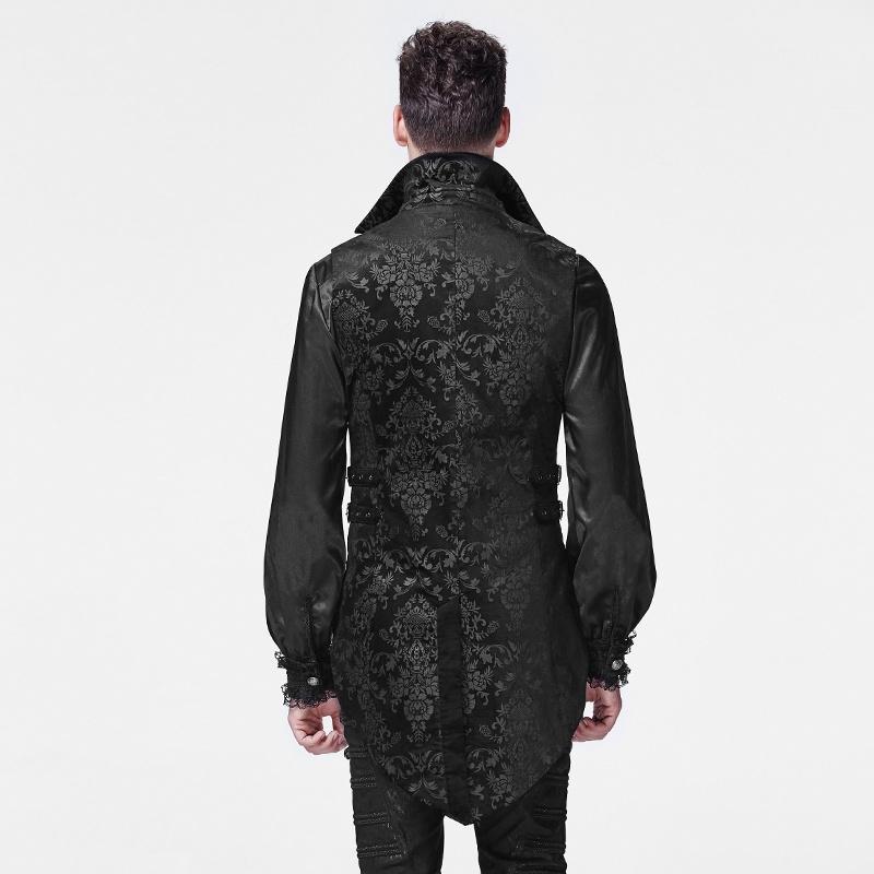 Men's Gothic Floral Printed High/low Waistcoat