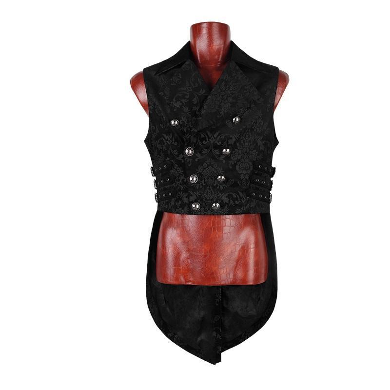 Men's Gothic Floral Printed High/low Waistcoat
