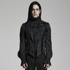 PUNK RAVE Men's Gothic Floral Printed Ruffled Vest