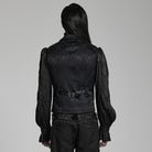 PUNK RAVE Men's Gothic Floral Printed Ruffled Vest