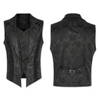 PUNK RAVE Men's Gothic Floral Printed Ruffled Vest