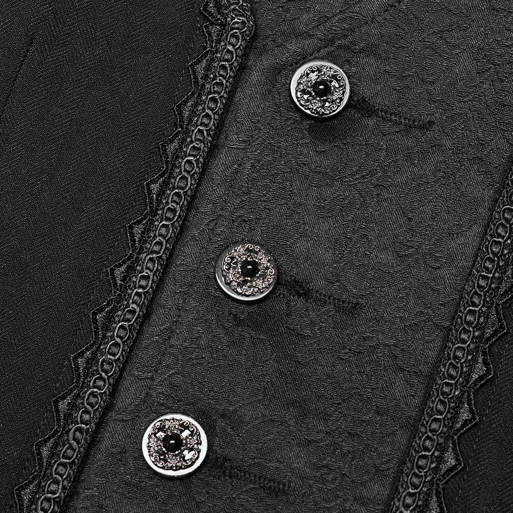 PUNK RAVE Men's Gothic Floral Printed Splice Vest
