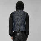 PUNK RAVE Men's Gothic Floral Printed Split Vest