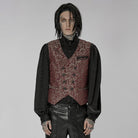 PUNK RAVE Men's Gothic Floral Printed Split Vest