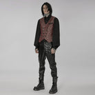 PUNK RAVE Men's Gothic Floral Printed Split Vest