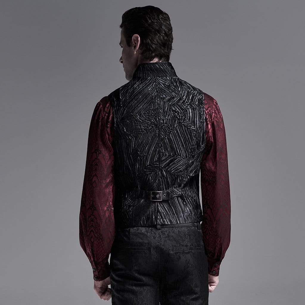 Men's Gothic Jacquard Front Zip Vests