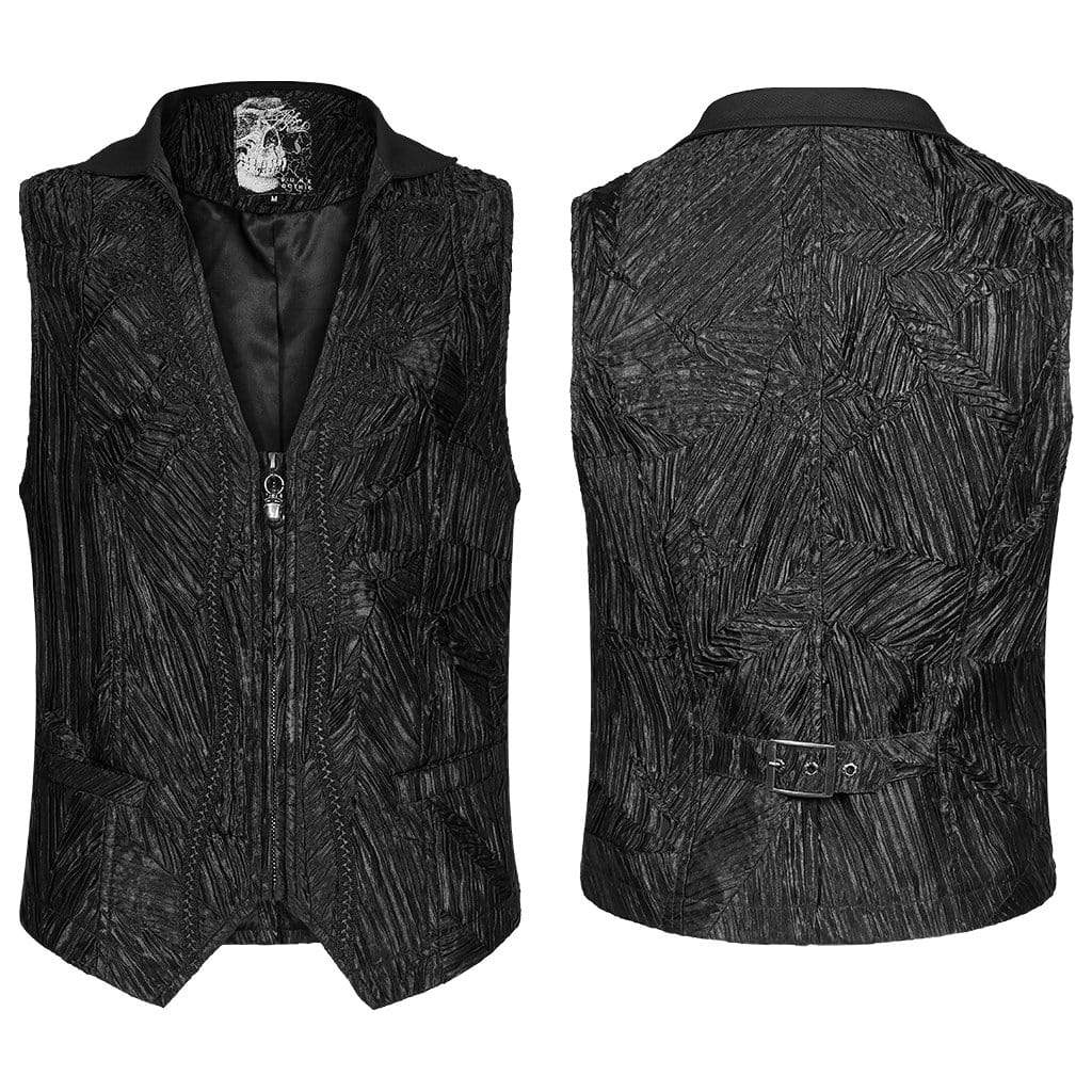 Men's Gothic Jacquard Front Zip Vests