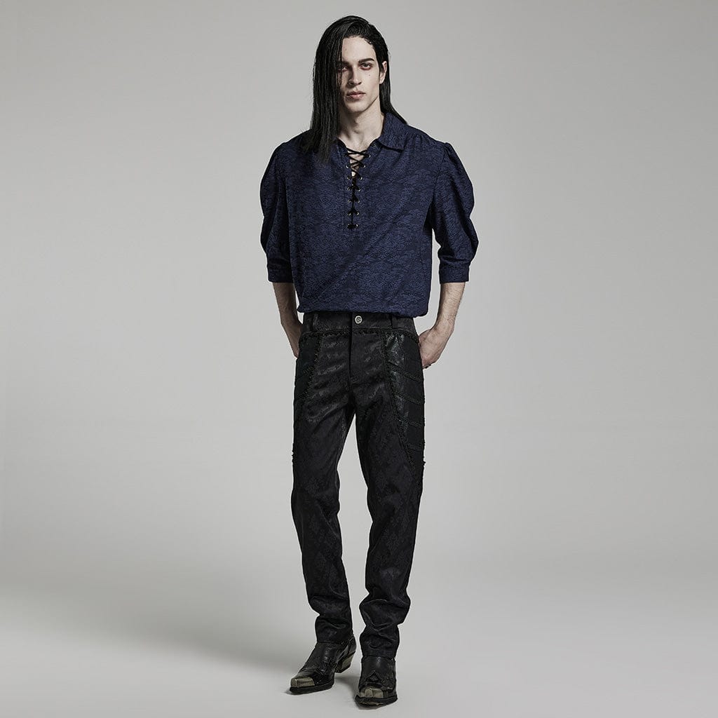 Men's Gothic Jacquard Lace Pants – Punk Design