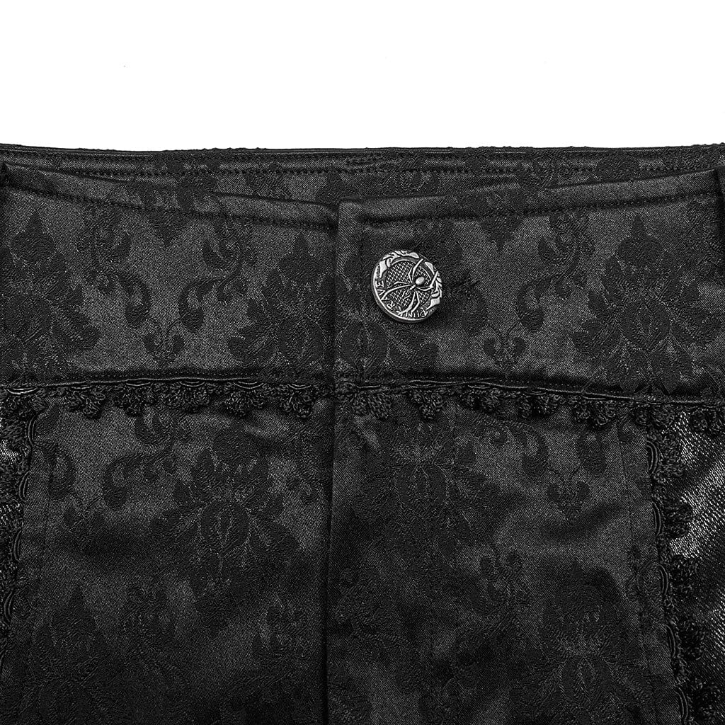 PUNK RAVE Men's Gothic Jacquard Lace Pants